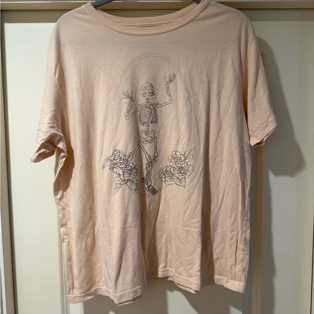 Women’s Beige skeleton Graphic T-Shirt